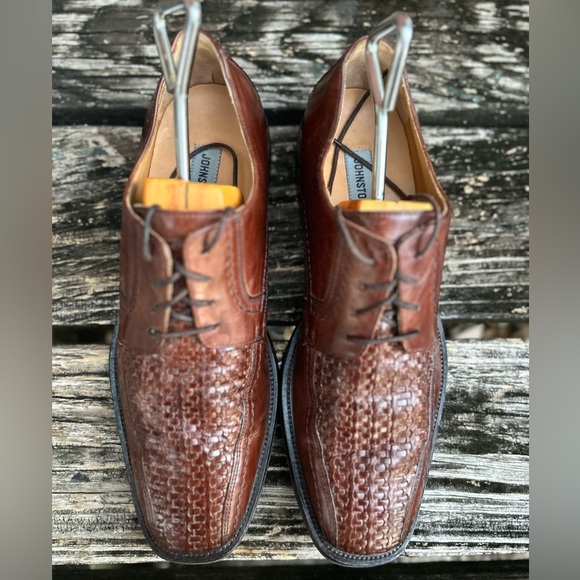 Johnston & Murphy 15-0673 Woven Leather Brown Oxford Dress Shoes Men\'s Size 8 C7 main image 2